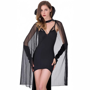 Disfraz <span class=keywords><strong>de</strong></span> Vampiresa <span class=keywords><strong>de</strong></span> Halloween Luolan para Mujer Adulta, Estilo Europeo Americano, Fantasía, Estampado, Poliéster, Maquillaje <span class=keywords><strong>de</strong></span> <span class=keywords><strong>Fantasma</strong></span>, Película <span class=keywords><strong>de</strong></span> Televisión - Product Image 1