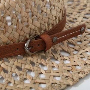 2025 Hand Woven Straw Fedora <b>Hat</b> Plum Grass Flat Brim Hollow Sun <b>Hat</b> Panama <b>Hat</b> - Product Image 3