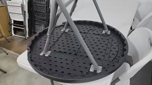 Mesa de Bar Redonda Branca de Metal Dobrável Multifuncional, Móvel Portátil para Catering ao Ar Livre, Mobiliário de Hotel, 110cm de Altura e Leve - Product Image 4