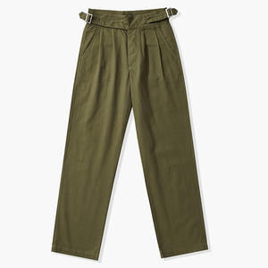 Pantaloni larghi in cotone Casual da uomo pantaloni Cargo con vita regolabile in Gurkha e tessuto con motivo dritto <span class=keywords><strong>Color</strong></span> kaki - Product Image 2