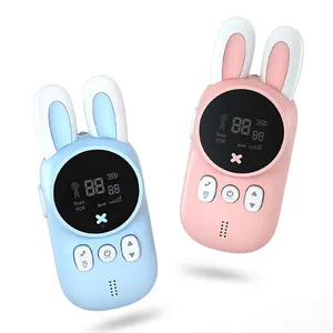 2PCS Mini talkie-walkie pour enfants Interphone sans fil Jouet pour enfant Émetteur-récepteur portable Portée 3KM Radio Lanyard Interphone pour cadeau de naissance