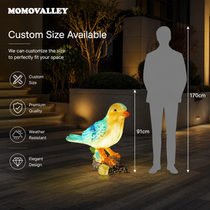 Escultura de Pájaro LED MOMOVALLEY, Escultura de Pájaro Iluminada de Fibra de Vidrio para Proyectos de Paisajismo de Jardines Botánicos, Proveedor Profesional - Product Image 3