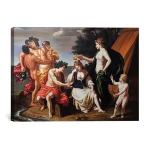 Hecho a mano de calidad de museo clásica de la religión de la mitología de reproducción de la pintura en aceite Alessandro Turchi Bacchus y Ariadne