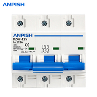 Mini Interruptor Automático de CA de 3 Polos y 125 A, 10 KA, Montaje en Riel DIN, Interruptor de Aire de 400 V, Protección Contra Sobrecarga y Cortocircuitos, MCB Eléctrico Doméstico