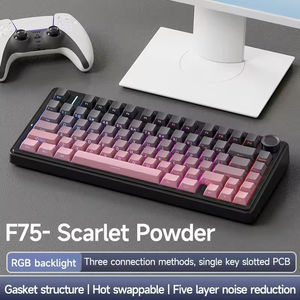 Teclado para Juegos RGB LED 75% con Cable USB y Conexión Inalámbrica 2.4G, Logotipo OEM Personalizado, Interruptor Mecánico PBT para Usuarios de PC de Escritorio - Product Image 4