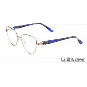 新しいフラットミラー金属フレームメガネクロスボーダー猫目ファッションメガネフレーム - Product Image 3