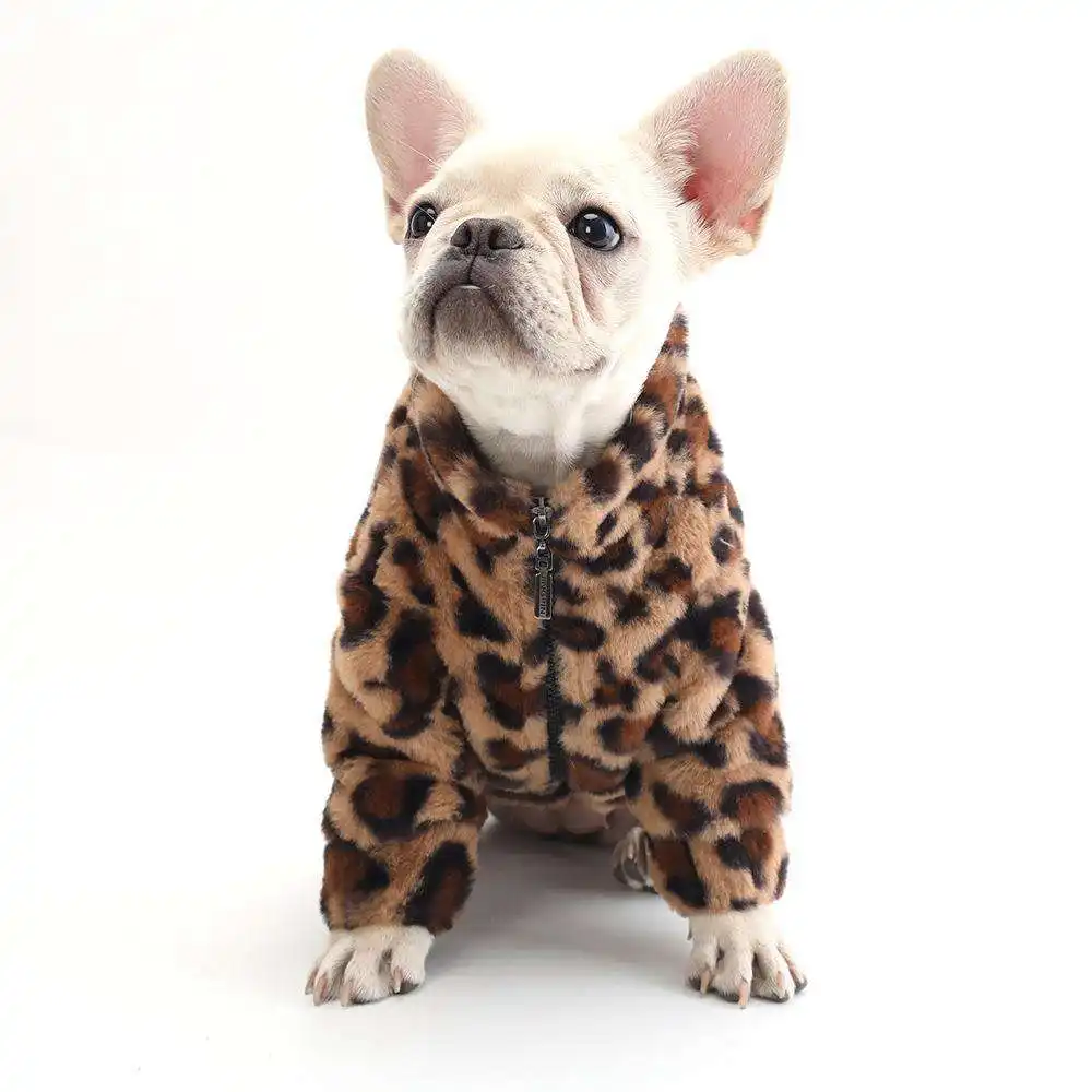 Hot Sale Winter Luxus Leoparden muster Haustier Kleidung Hund Kleidung Mantel Jacke Verdickung Warme Mäntel für Welpen Hunde