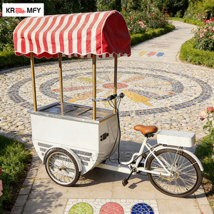 Ice Cream Fast Food Snack Grill <b>Trolley</b> Hand Push Mobile Food Cart with Rust Resistant Metal Construction - Product Image 3