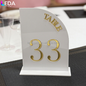 LEDA Modern Wedding Indoor Outdoor Event <b>Table</b> Centerpiece White Acrylic <b>Table</b> Sign Custom-colored Detachable Banquet <b>Table</b> Sign - Product Image 2