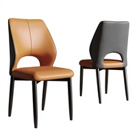 Moderner Esszimmerstuhl mit Offener Rückenlehne Weich Gepolsterter Sitz Metallbeine für Restaurant Hotel Café Möbel