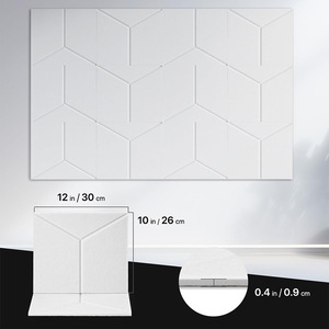 Paquete de 12 Paneles Acústicos Decorativos de Pared Autoadhesivos Hexagonales, Paneles de Fieltro PET Grabados en 3D para Estudio, Hogar y Oficina - Product Image 3