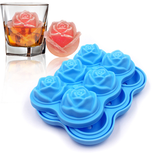 Bán Hot Thiết Kế Mới Nhất Rose Shapes 3D Shaped <span class=keywords><strong>Ice</strong></span> Cube Khuôn Tùy Chỉnh Silicone <span class=keywords><strong>Ice</strong></span> Cube Khay - Product Image 1