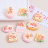 C7 Kawaii Food Resin Ice Cream Popsicle Strawberry Cake Frying Pan Flatback Glossy Durable DIY Crafts Kids Making Phone Case