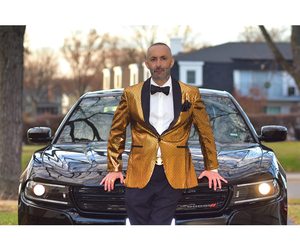 Trajes de fiesta para <span class=keywords><strong>hombre</strong></span>, trajes coloridos para baile de graduación, bodas, trajes informales dorados - Product Image 6