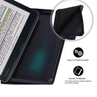 Casing Kobo Pintar Kustom OEM untuk Pembaca E-Book Kobo Libra 2 Berwarna, Dilengkapi Magnet Belakang dan Pegangan Tali, Pelindung