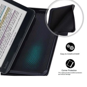 Funda Inteligente Personalizada OEM para <span class=keywords><strong>Kobo</strong></span> Libra 2, Lector de <span class=keywords><strong>Libros</strong></span> Electrónicos a Color, con Cierre Magnético Trasero y Soporte de Mano, Funda Protectora - Product Image 4
