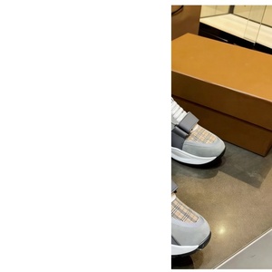Grey Plaid Strap Casual Sneakers, <b>Men</b>/Women Checkered Suede Fabric Platform <b>Shoes</b>, Lace-up <b>Velcro</b> Chunky Trainers - Product Image 2