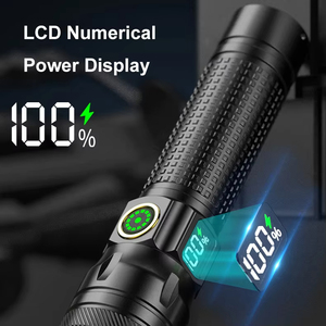 Brightenlux <span class=keywords><strong>2025</strong></span> phong cách mới Type-C USB sạc Torch ánh sáng <span class=keywords><strong>zoom</strong></span> led trắng Laser đèn pin với điện hiển thị kỹ thuật số - Product Image 4