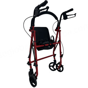 CA506 Factory Direct Sale <b>Elderly</b> & Disable Folding Steel Rollator <b>Walker</b> with Seat Disc Brake Waterproof Walking Aid - Product Image 6