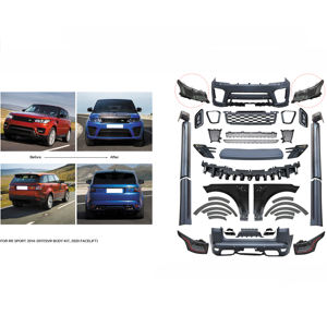 Kit de carrosserie pour LAND <span class=keywords><strong>ROVER</strong></span>/<span class=keywords><strong>RANGE</strong></span> <span class=keywords><strong>ROVER</strong></span> <span class=keywords><strong>SPORT</strong></span> 2014 — 2017, avec pare-chocs avant et arrière, voitures, mise à niveau <span class=keywords><strong>2018</strong></span> <span class=keywords><strong>SVR</strong></span>, phares noirs - Product Image 6