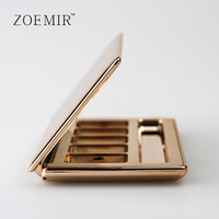 Palette de fards à paupières de luxe 4 couleurs or avec miroir, étui magnétique personnalisé pour fards à paupières et blush avec pinceau, vente en gros en vrac