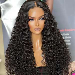 Peluca brasileña 13x4 de encaje Frontal corto Bob con rizo rizado 13x6 HD transparente de encaje frontal rizado 5x5 cierre para mujer rizado al agua - Product Image 1
