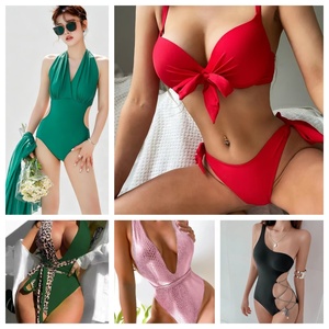ชุดบิกินี่เซ็กซี่แบบผูกคอ ทรงสามเหลี่ยม ไร้สายรัดหลัง ดีไซน์เว้าสูง สำหรับผู้หญิง เหมาะสำหรับชายหาด สระว่ายน้ำ และแฟชั่นโชว์ - Product Image 1