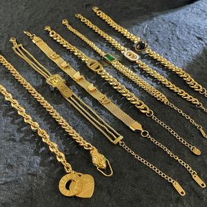 Joyería Popular de Moda Hip Hop, Brazalete de Acero Inoxidable con Cadena Cubana y Circonitas Rectangulares para Mujer - Product Image 2