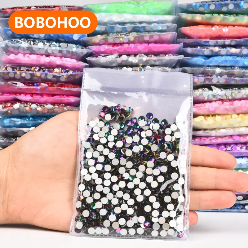 Bobohoo Atacado P1-P56 Crystal Stones 2028 Qualidade De Vidro Não Hot Fix Nail Art Rhinestones Para Decoração DIY