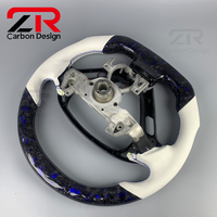 Accessoires de voiture en fibre de carbone forgée, cuir perforé personnalisé, volant LED amélioré avec indicateur de régime pour Infiniti G37 G25 G35 GT350
