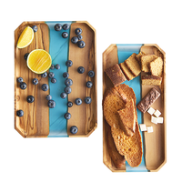 Plateau en bois moderne fait main et écologique avec résine époxy, organisateur de bijoux, porte-bagues, rangement décoratif pour clés, pour salle de bain/table