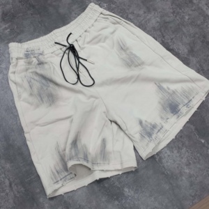 Shorts cargo rétro pour homme en coton 100% personnalisés, effet délavé, poches latérales, pour l'été - Product Image 2