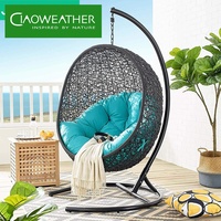 Fauteuil suspendu en rotin à structure en acier, balançoire pour patio, hamac pour balcon, cour, jardin, mobilier d'extérieur