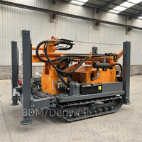Foreuse sur chenilles portable BDM-200 PRO, machine de forage de puits d'eau à moteur diesel, profondeur 200m, avec pompe