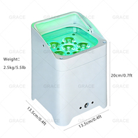 Équipement d'Éclairage de Scène LED Sans Fil WIFI DMX Grace 6*18W RGBAWUV, Projecteur Autonome pour DJ et Mariage