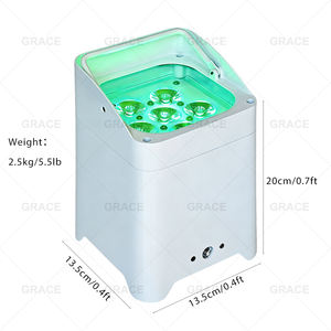 Foco de Escenario Grace 6*18W RGBWAUV para DJ y Bodas, Equipo de Iluminación de Escenario con Batería, Uplight LED Inalámbrico con WIFI y DMX - Product Image 6
