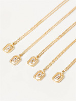 Collier Pendentif Lettre en Laiton et Zircon pour Femme, Breloque Alphabet Initiale, Doré, Cadeau de Mariage, Vente en Gros