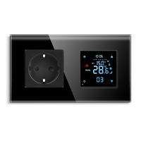 Termostato controlador de temperatura de panel táctil WiFi de diseño moderno Touchmi y enchufe alemán de 16A