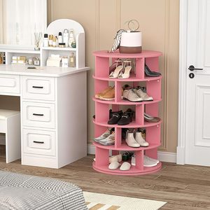 Étagère à chaussures rotative rose rotative à 360 degrés rotative circulaire rotative pour salon armoire de rangement armoires à chaussures rotatives - Product Image 6