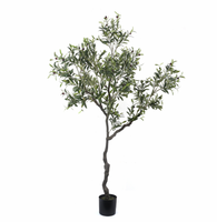 Grand Olivier Artificiel Réaliste de 180-280 cm avec Fruits Noirs, Plante Artificielle en Pot pour Décoration Intérieure, Personnalisable (1,5m, 1,8m, 2,4m, 2,7m)
