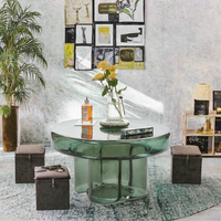 Ensemble de table basse en verre convertible DISEN pour salon, design moderne et luxueux, mobilier contemporain pour la maison, garantie de 12 mois, modèle