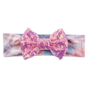 Ziming الاطفال 4 بوصة الترتر القوس و التعادل نسيج مصبوغ القوس رباط رأس مطاطي متعددة الألوان الأطفال هيرباند السائبة بيع - Product Image 3