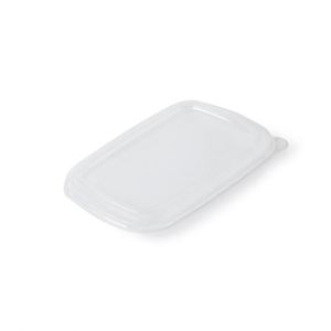 Boîte alimentaire jetable biodégradable en pulpe de bagasse de canne à sucre avec couvercle, blanche, 9''/10''/12'' - Product Image 1