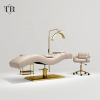 Turri Luxury Curved Eyelash Stretcher Stuhl Moderner Kosmetiker Stuhl Memory Foam Lash Bed Lifting Velvet Kunstleder