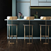 Meubles de bar modernes JP en gros, chaise haute en acier inoxydable doré, tabourets de bar de luxe