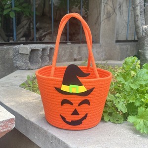 Cesto portaoggetti di Halloween-cestino di caramelle portatile per bambini fatto a mano regalo fai da te <span class=keywords><strong>Organizer</strong></span> dolcetto o scherzetto - Product Image 1