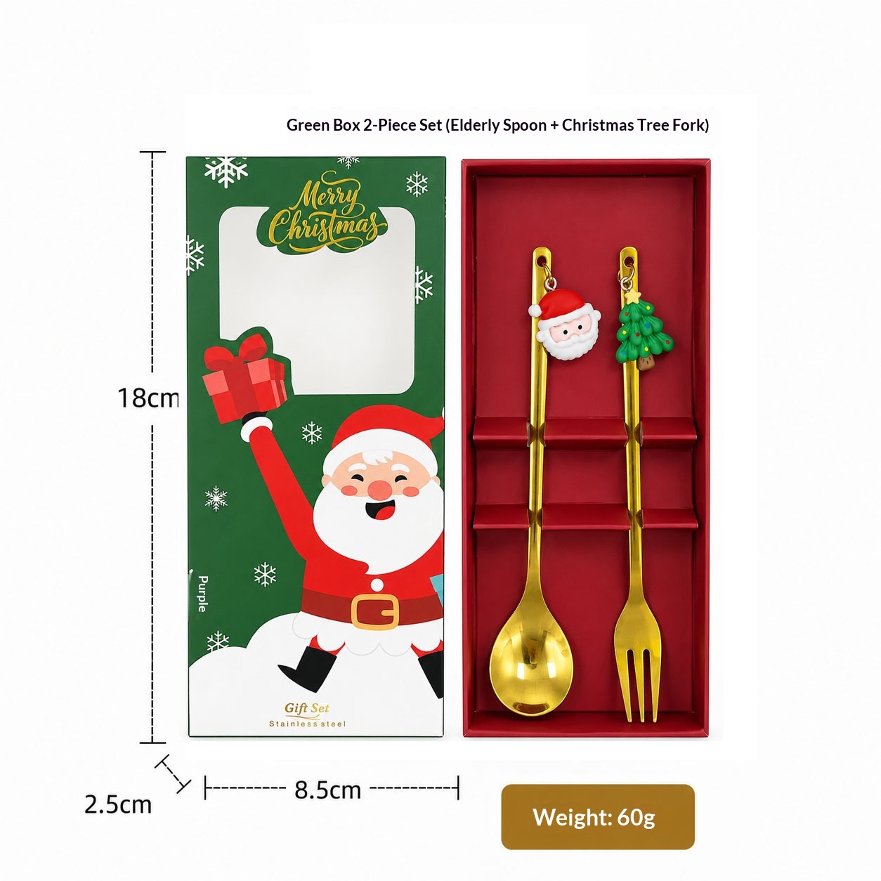 Golden Green Box Old Man Spoon-Tree Fork