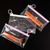 Sac en plastique PVC transparent transparent à fermeture éclair de petite taille personnalisée pour les emballages de bijoux d'affichage de boucles d'oreilles et de colliers pochette à zip-lock