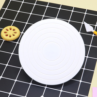 Plateau tournant à gâteau en plastique écologique de 14 cm de diamètre, kit de pâtisserie DIY avec support à fleurs, outil de décoration rose de qualité alimentaire