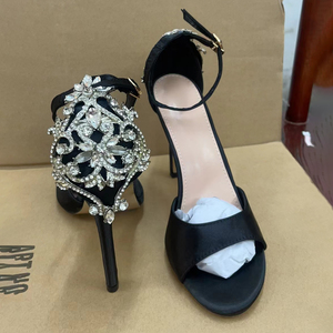 Sandales élégantes pour femmes 2025, toutes occasions, grande taille, à talon haut, avec bride en strass, bout fermé, style français, plateforme antidérapante - Product Image 5